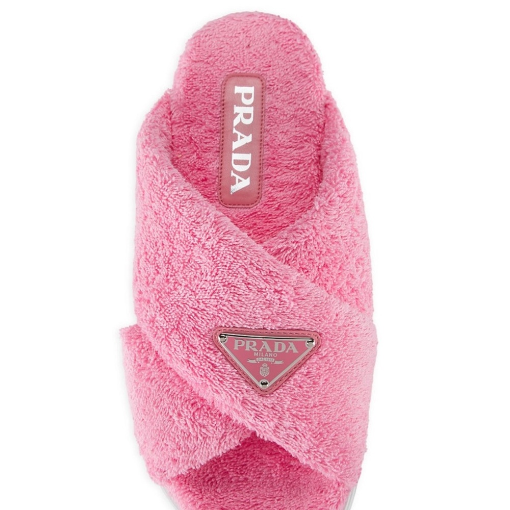 Prada Criss Cross Terry Sandal